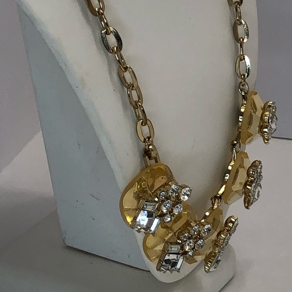 Chunky Modern Rhinestone Necklace JP155 - Picture 2 of 5